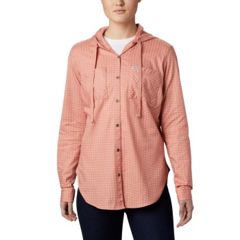 Columbia Anytime Stretch Hooded Long Sleeve, Camisa Naranjas Para Mujer | 892430-FGE